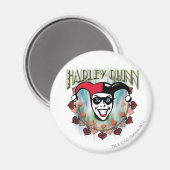 Aimant Harley Quinn - Face et logo (Recto/Verso)