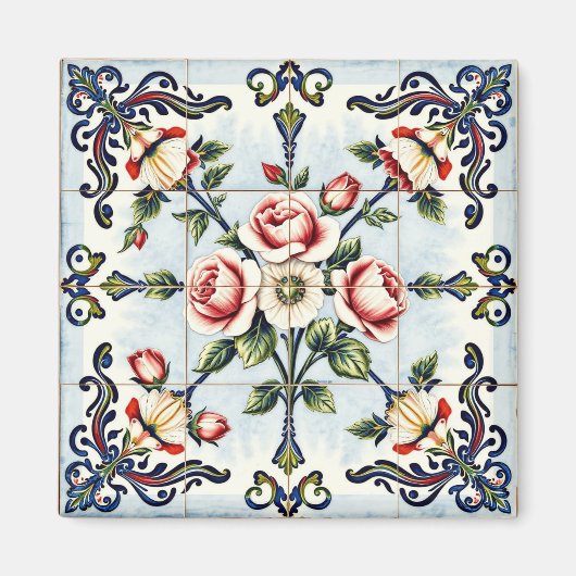 aimant harmonie en roses (Devant)