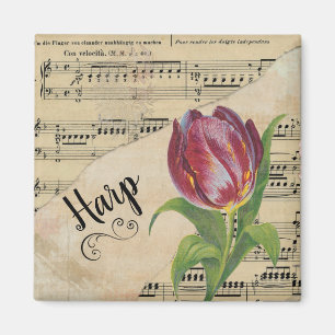 Aimant Harpe Elegant Tulip Partition Vintage
