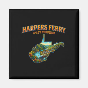 Aimant Harpers ferry virginie occidentale carte vintage p