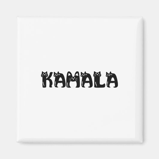 Aimant Harris Cat Lettering Positive Funny Election 2024 (Devant)