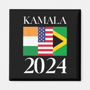 Aimant Harris Vote 2024 Drapeau de l'Inde et de la Jamaïq