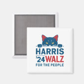 Aimant Harris Waltz 2024 Pour Les Gens Drôle Chat Lady Ka (Recto/Verso)