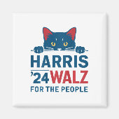 Aimant Harris Waltz 2024 Pour Les Gens Drôle Chat Lady Ka (Devant)