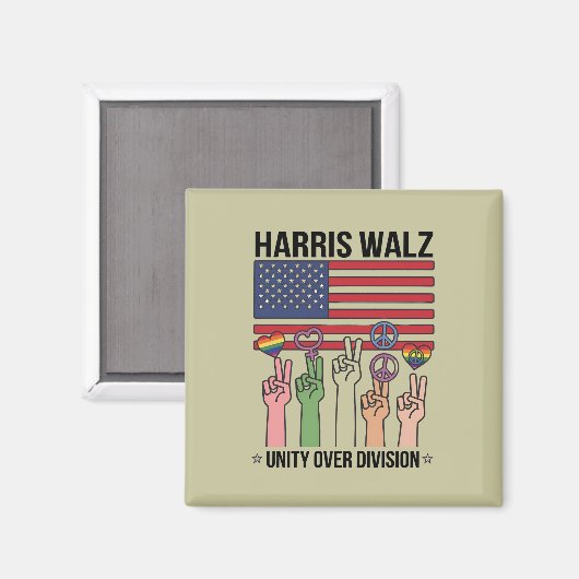 Aimant Harris Waltz 2024 Unité sur division (Recto/Verso)