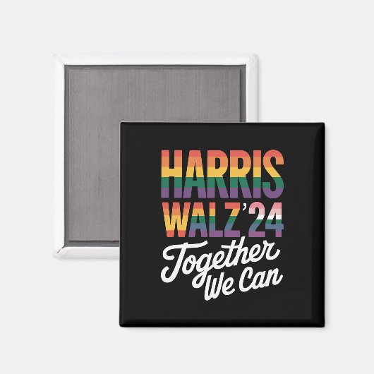 Aimant Harris Walz 2024 Ensemble, nous pouvons élire LGBT (Recto/Verso)