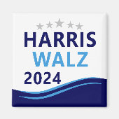 Aimant Harris Walz 2024 pour le président Blue Wave (Devant)