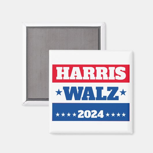 Aimant Harris Walz | Campagne Tim Walz 2024 bleu rouge (Recto/Verso)