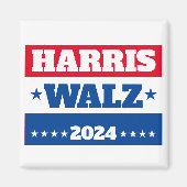 Aimant Harris Walz | Campagne Tim Walz 2024 bleu rouge (Devant)