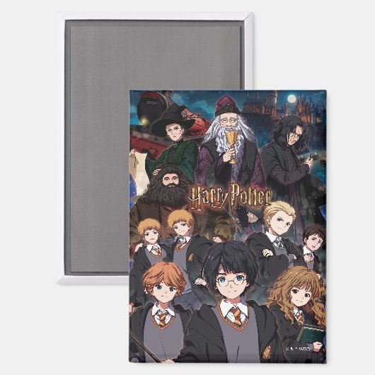 Aimant HARRY POTTER™ Anime Ensemble Scene (Recto/Verso)