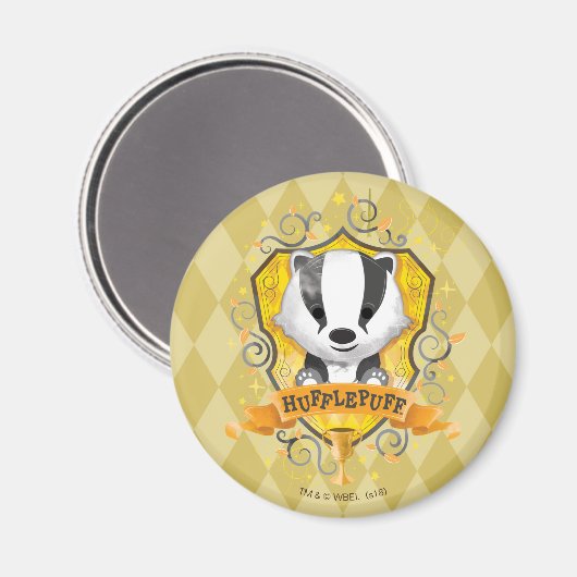 Aimant Harry Potter | Charme HUFFLEPUFF™ Crest (Recto/Verso)
