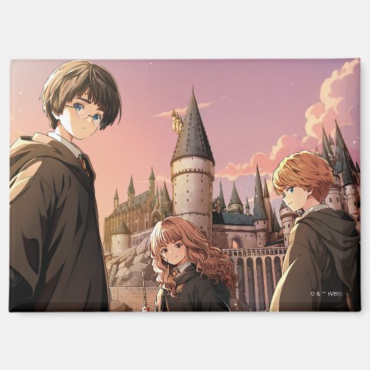 Aimant HARRY POTTER™ Hermione & Ron HOGWARTS™ Anime Scene (Recto)
