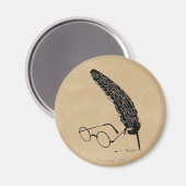 Aimant Harry Potter | Lunettes et plume (Recto/Verso)