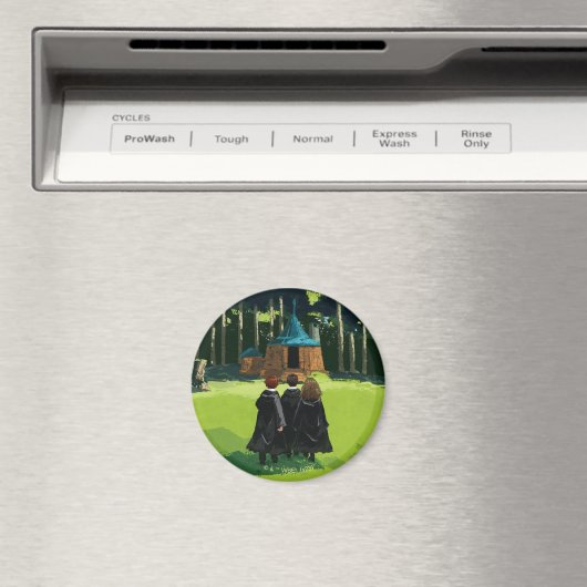 Aimant HARRY POTTER™, Ron, & Hermione à Hagrid's Hut (In Situ (Lave-vaisselle))