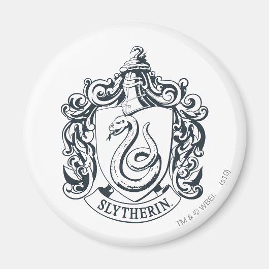 Aimant Harry Potter | Slytherin Crest - Black and White (Devant)