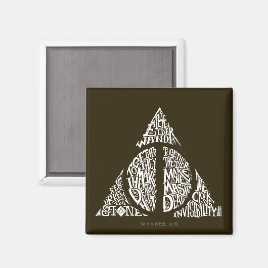 Aimant Harry Potter Spell | DEATHLY HALLOWS Typography Gr (Recto/Verso)