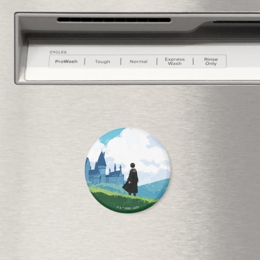 Aimant HARRY POTTER™ Surplombant le château HOGWARTS™ (In Situ (Lave-vaisselle))