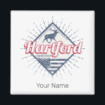 Aimant Hartford City Connecticut États-Unis<br><div class="desc">Hartford dans le Connecticut, capitale des Etats-Unis, souvenirs design vintages de cerfs. Le drapeau américain de la ville rétro de Hartford est conçu pour les voyages aux États-Unis ou les vacances dans le Connecticut. Hartford avec cerf pour les vacances aux Etats-Unis. Hartford capitale aux Etats-Unis avec le drapeau américain vintage...</div>