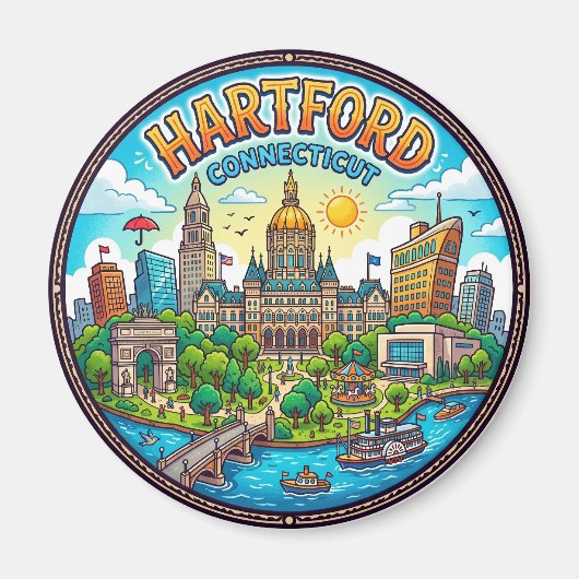 Aimant Hartford États-Unis (Devant)