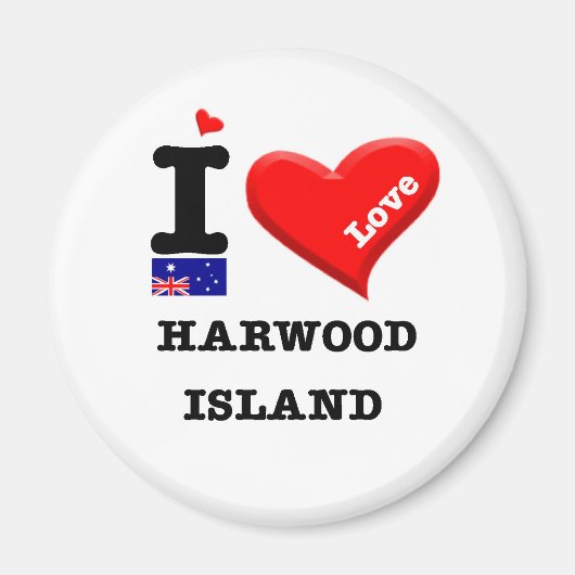 Aimant HARWOOD ISLAND - I Love (Devant)
