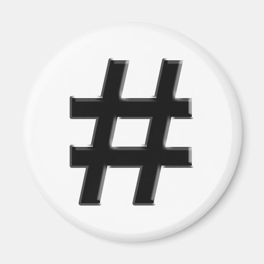 Aimant #HASHTAG - Symbole de balise de hachage (Devant)