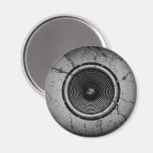 Aimant Haut-parleur de musique sur un mur fissuré (Recto/Verso)