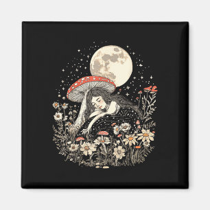 Aimant Haut pour femmes champignon cottagecore vintage