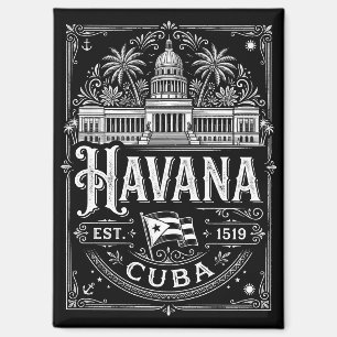 Aimant Havane vintage Cuba Voyage Patrimoine
