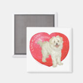 Aimant Havanese / Westie Mix Saint-Valentin (Recto/Verso)