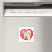 Aimant Havanese / Westie Mix Saint-Valentin (In Situ (Lave-vaisselle))