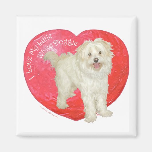 Aimant Havanese / Westie Mix Saint-Valentin (Devant)