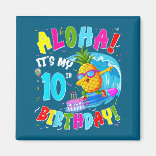 Aimant Hawaii aloha 10e anniversaire garçon hawaiien fill