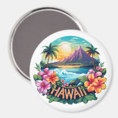 Aimant Hawaii Aloha Tropical Beach Mountains Voyage (Recto/Verso)