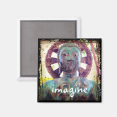 Aimant Hawaii Bouddha Turquoise Photo Imagine Script Bold (Recto/Verso)
