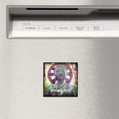 Aimant Hawaii Bouddha Turquoise Photo Imagine Script Bold (In Situ (Lave-vaisselle))