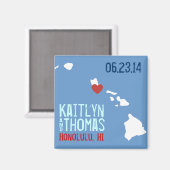 Aimant Hawaii Enregistrer la date - Ville personnalisable (Recto/Verso)