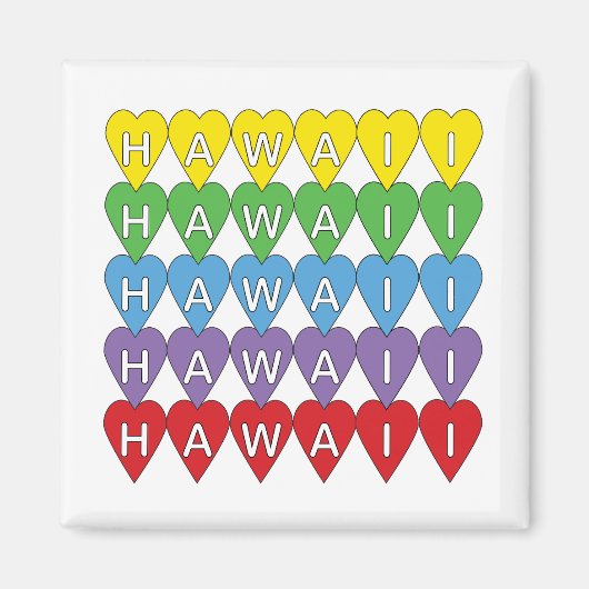 Aimant Hawaii Hearts Rainbow (Devant)