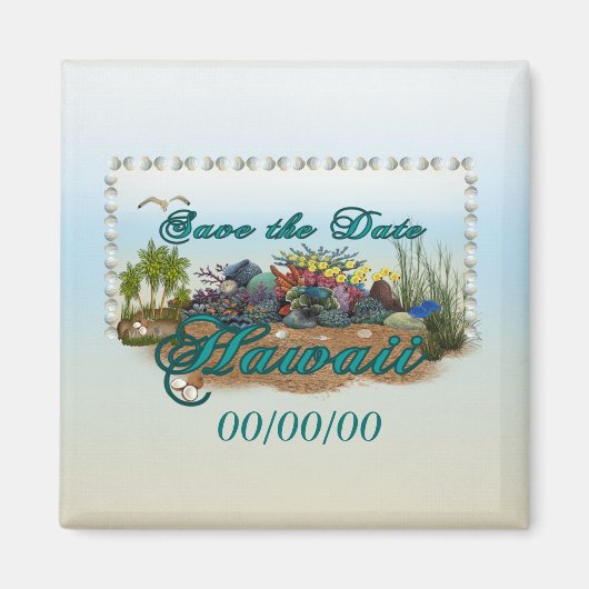 Aimant Hawaii île Enregistrer la date (Devant)