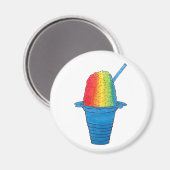 Aimant Hawaiian Rainbow Shave Ice Froid Dessert Hawaii (Recto/Verso)