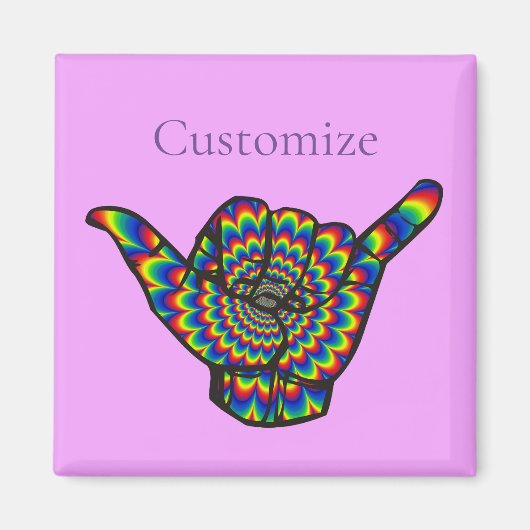 Aimant Hawaiian Shaka Psychedelic Thunder_Cove (Devant)