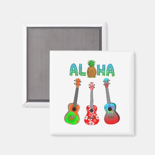 Aimant Hawaiian Ukulele Aloha Hawaii (Recto/Verso)