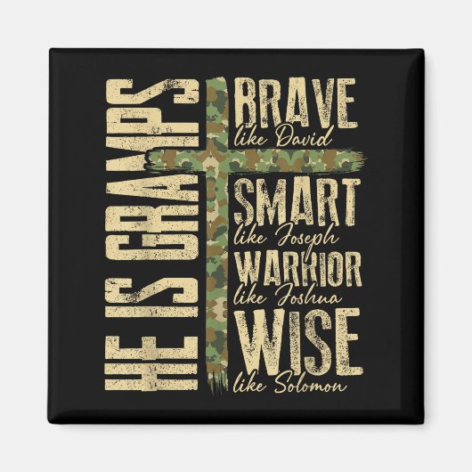 Aimant He Is Gramps Camo Religious Father's Day Christian (Devant)