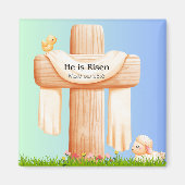 Aimant He Is Risen – Easter Cross and Lamb Art (Devant)