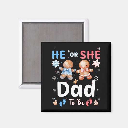 Aimant He Or She Dad To Be Christmas Gingerbread Gender R (Recto/Verso)