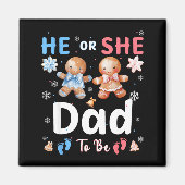 Aimant He Or She Dad To Be Christmas Gingerbread Gender R (Devant)