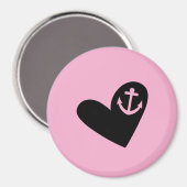 Aimant heart and anchor pink (Recto/Verso)