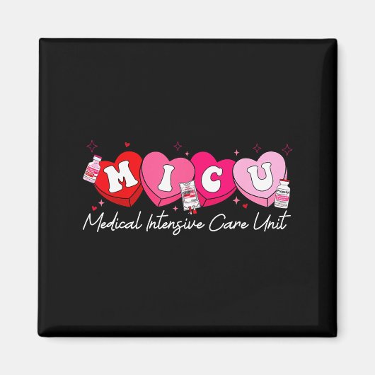 Aimant Heart Candy Micu Nurse Valentine's Day Medical Cri (Devant)