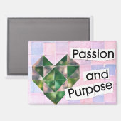 Aimant Heart Collage Art Pink Purple Boho Romantic (Recto/Verso)