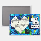 Aimant Heart Collage Wall Art Music Abstract Decor (Recto/Verso)