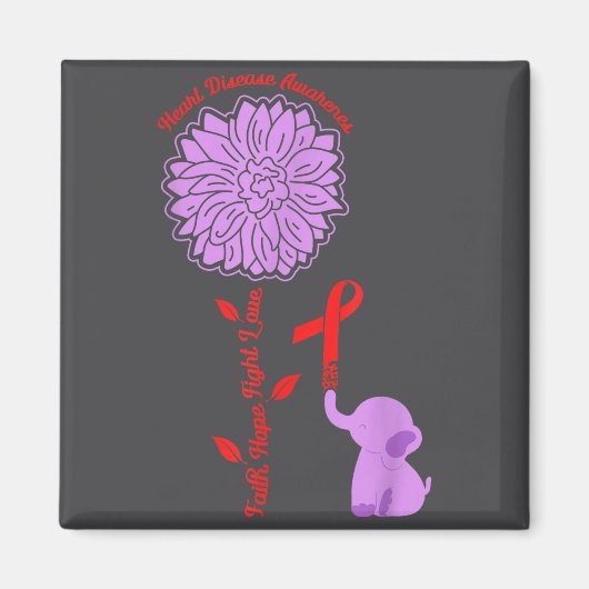 Aimant Heart Disease Awareness Faith Hope Fight Love Card (Devant)